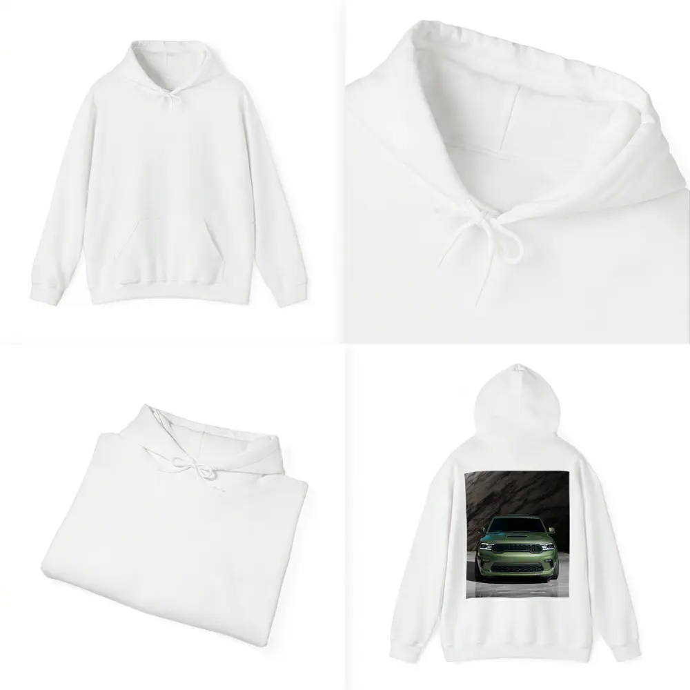 Dodge Durango Green Front View Marble Background – Hoodies