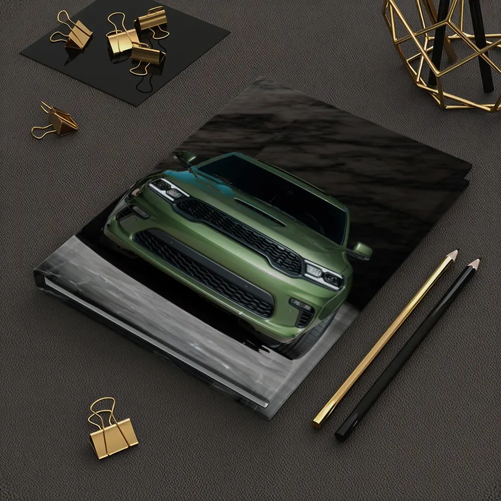 Dodge Durango Green Front View Marble Background – Notebooks