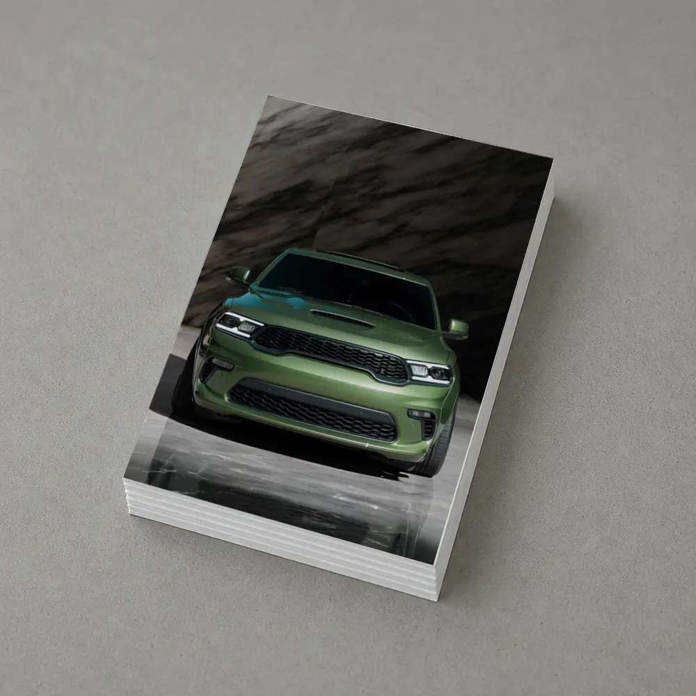 Dodge Durango Green Front View Marble Background – Postcards