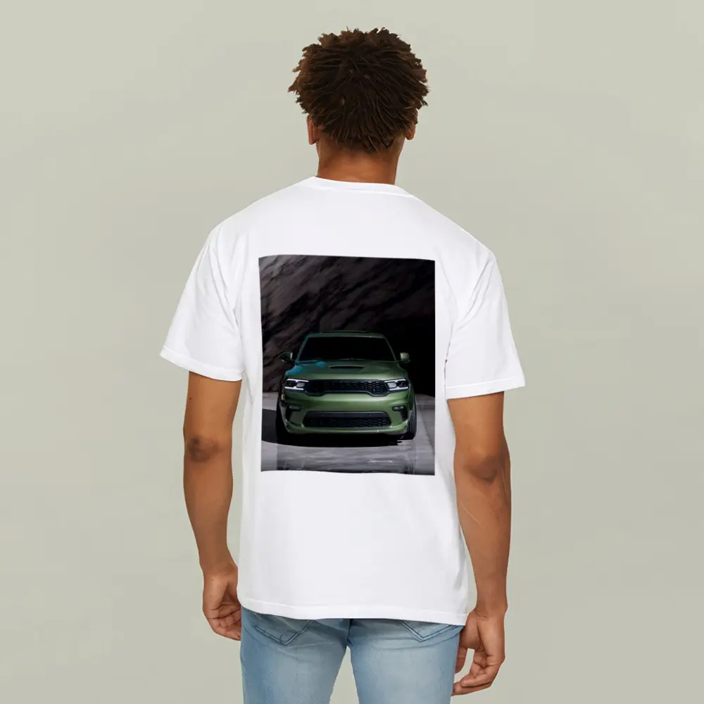 Dodge Durango Green Front View Marble Background – T-Shirts