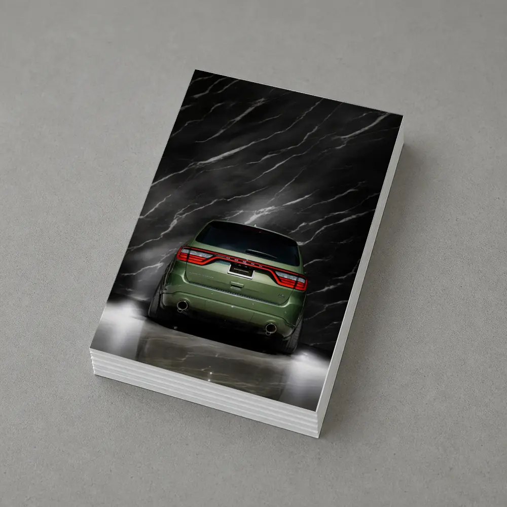 Dodge Durango Green Rear Marble Background – Postcards