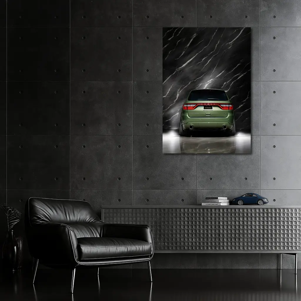 Dodge Durango Green Rear Marble Background – Wall Art