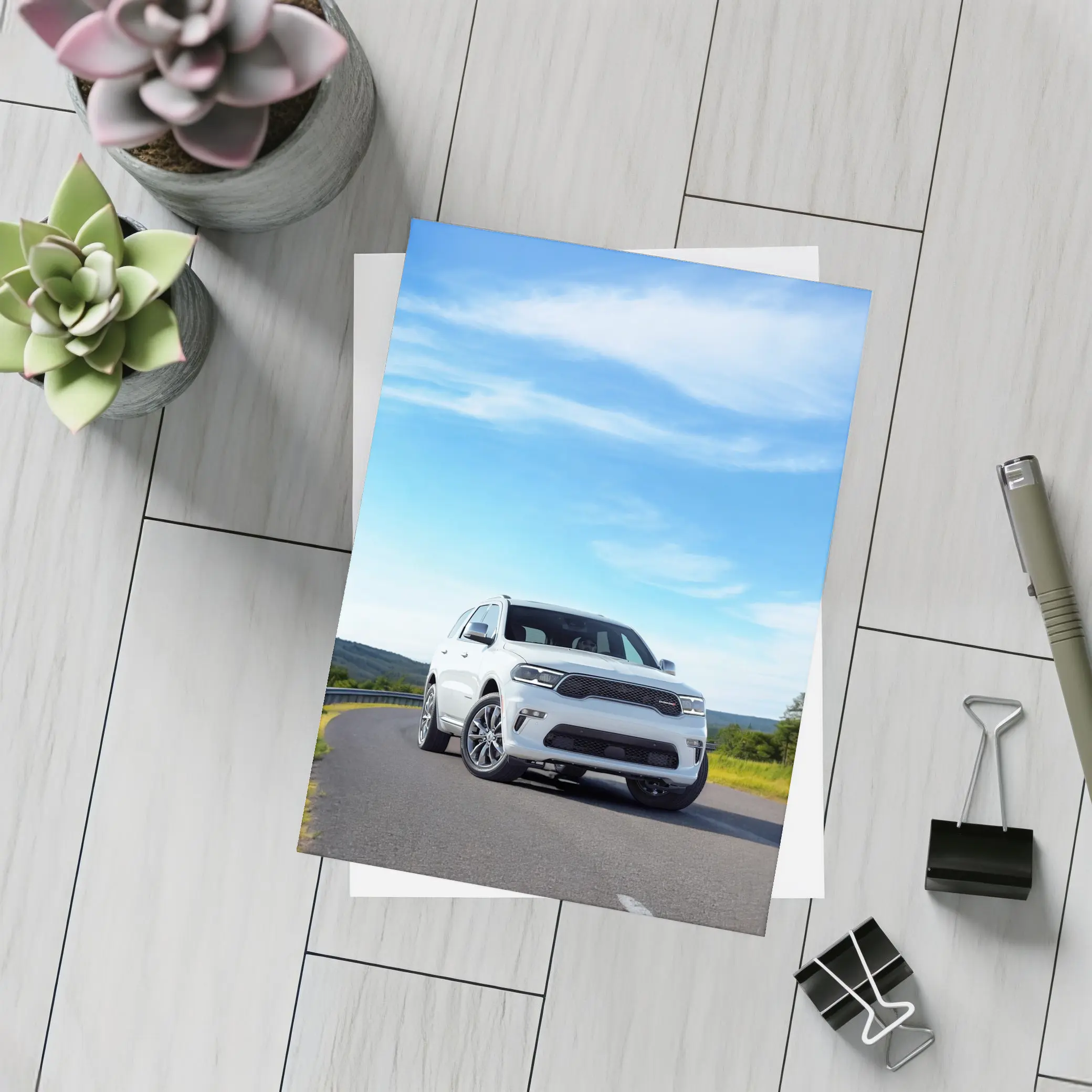 Dodge Durango SUV on Open Road – Postcards