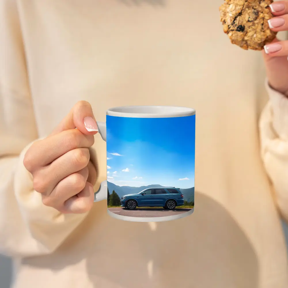 Dodge Durango Blue SUV Mountain Road – Mugs