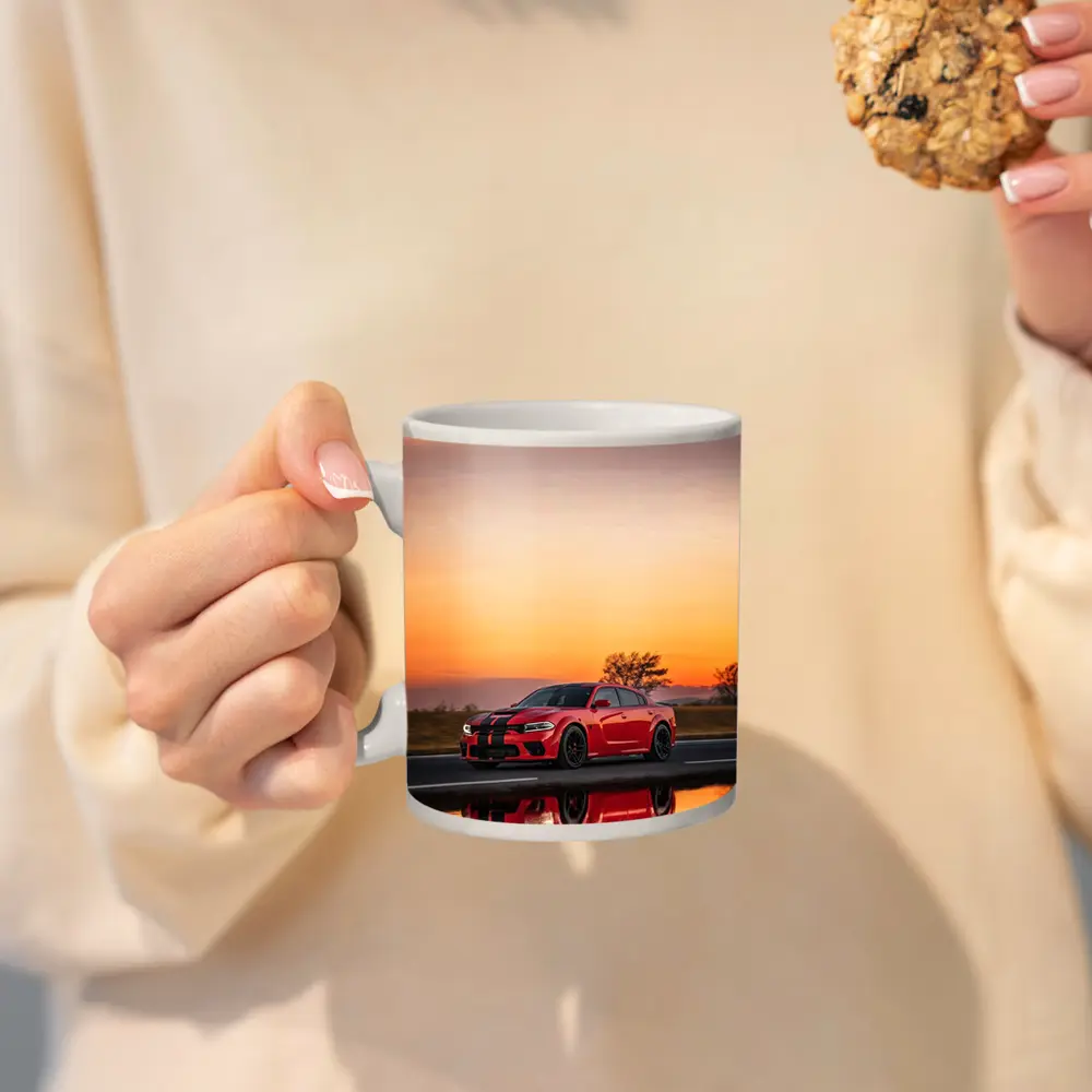 Dodge Charger Red Sunset Highway Drive – Mugs