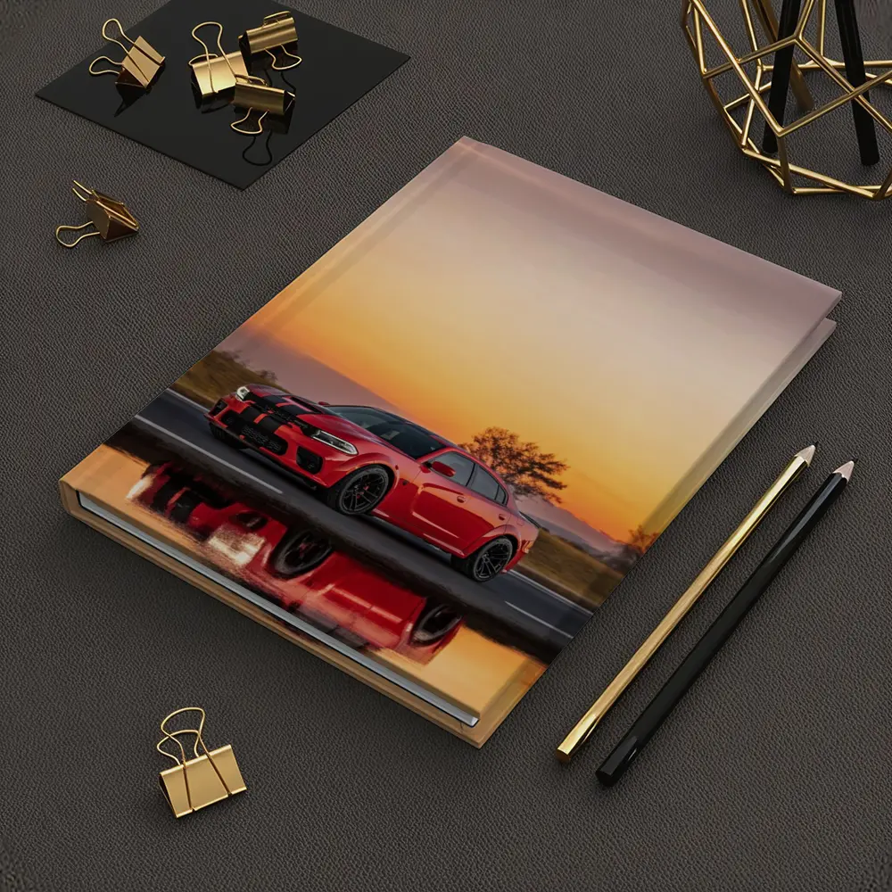 Dodge Charger Red Sunset Highway Drive – Notebooks
