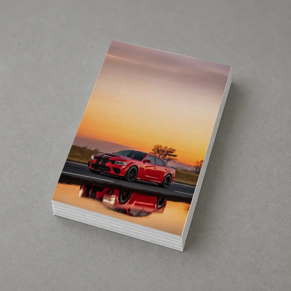 Dodge Charger Red Sunset Highway Drive – Postcards