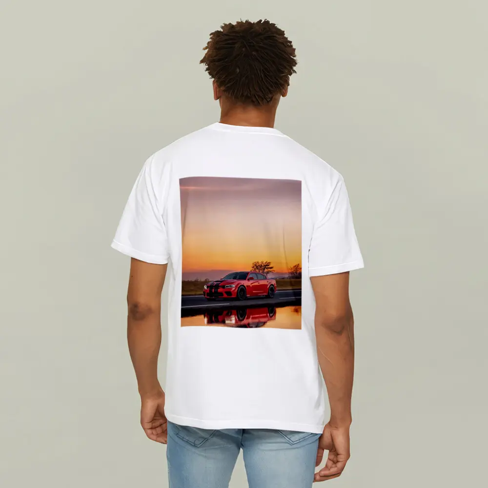 Dodge Charger Red Sunset Highway Drive – T-Shirts