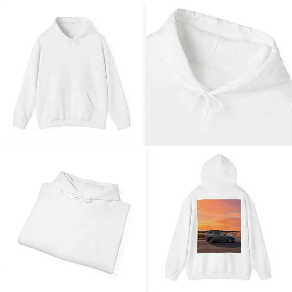 Dodge Durango Parked Road Fiery Sunset Sky – Hoodies