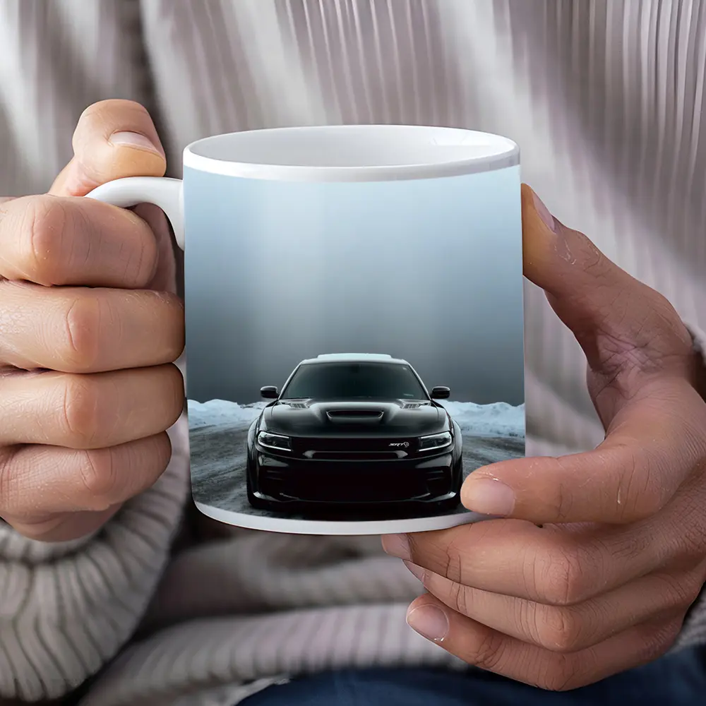 Dodge Charger SRT Black Snow Winter Scene – Mugs
