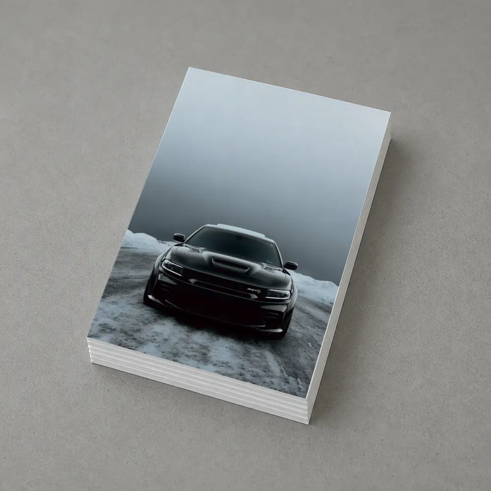 Dodge Charger SRT Black Snow Winter Scene – Postcards