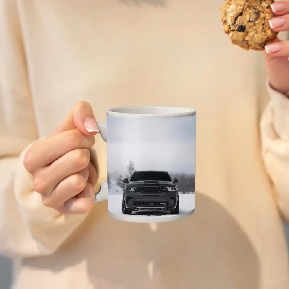 Dodge Durango SRT Front View Winter Snow – Mugs