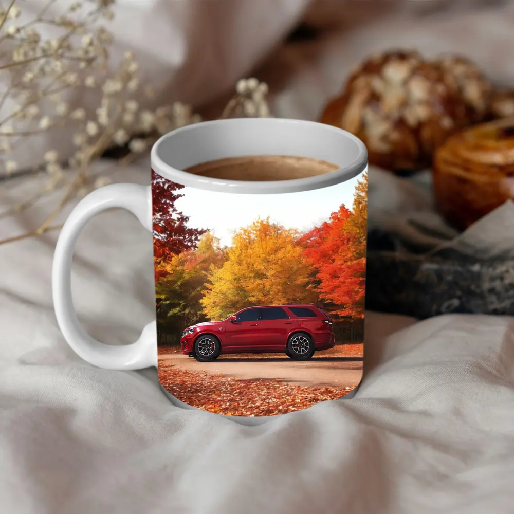 Dodge Durango Red SUV Autumn Forest – Mugs