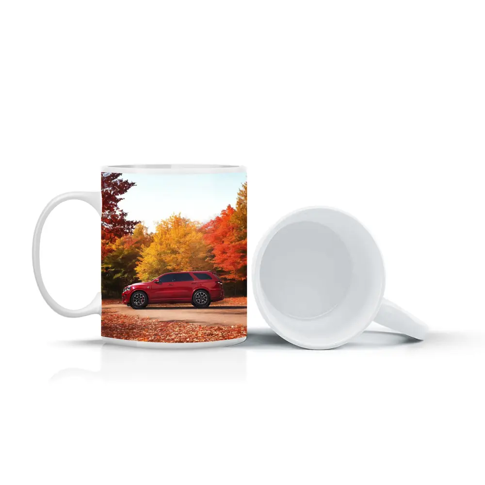 Dodge Durango Red SUV Autumn Forest – Mugs