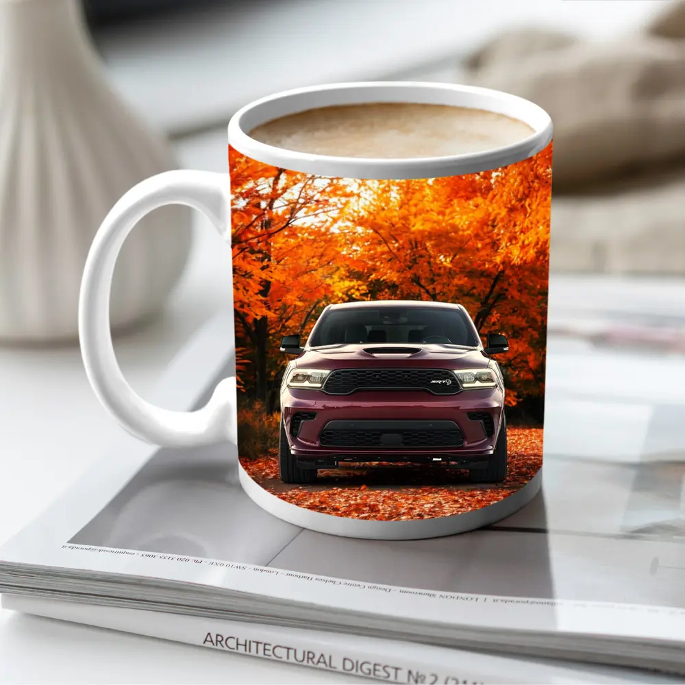 Dodge Durango SRT Front View Autumn Trees – Mugs