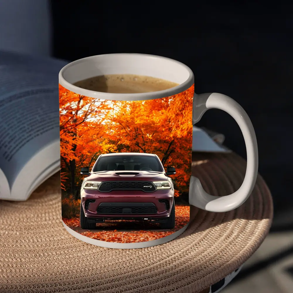 Dodge Durango SRT Front View Autumn Trees – Mugs