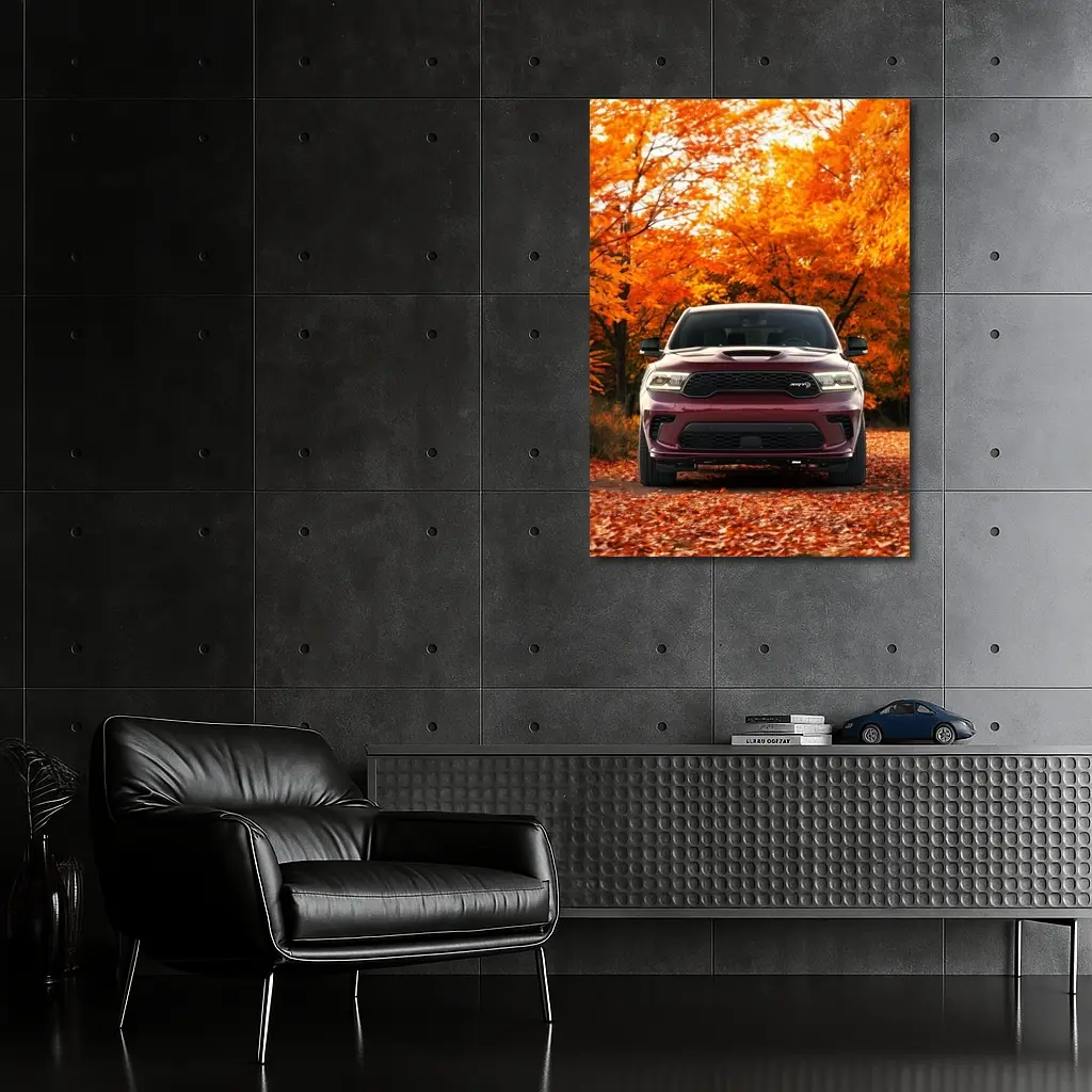 Dodge Durango SRT Front View Autumn Trees – Wall Art