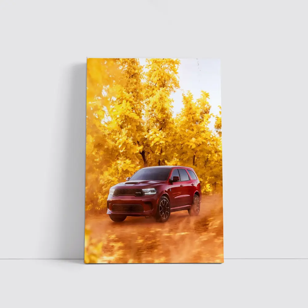 Dodge Durango SRT Red Autumn Forest Drive – Wall Art