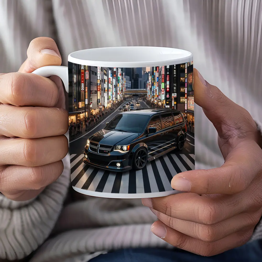 Dodge Grand Caravan Black Tokyo City Streets – Mugs