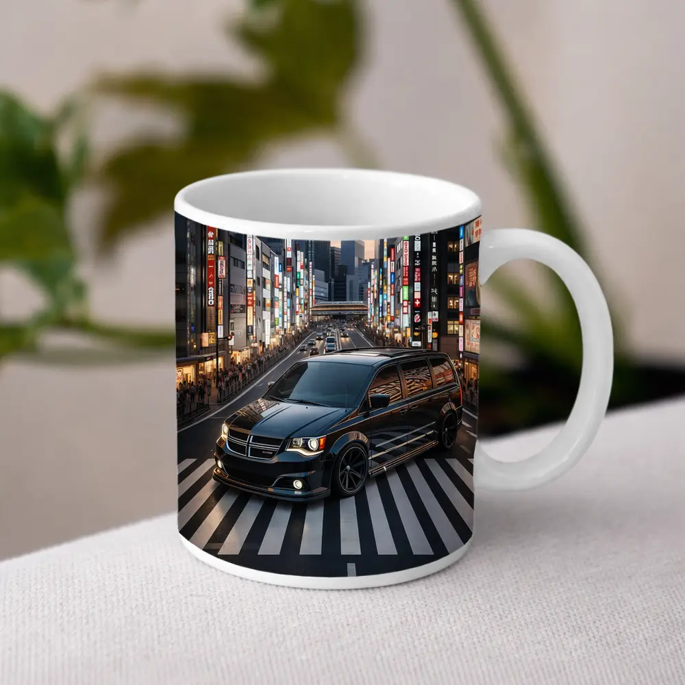 Dodge Grand Caravan Black Tokyo City Streets – Mugs