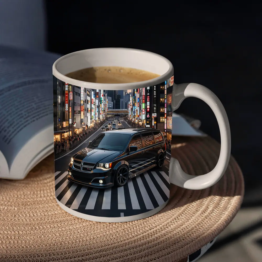 Dodge Grand Caravan Black Tokyo City Streets – Mugs