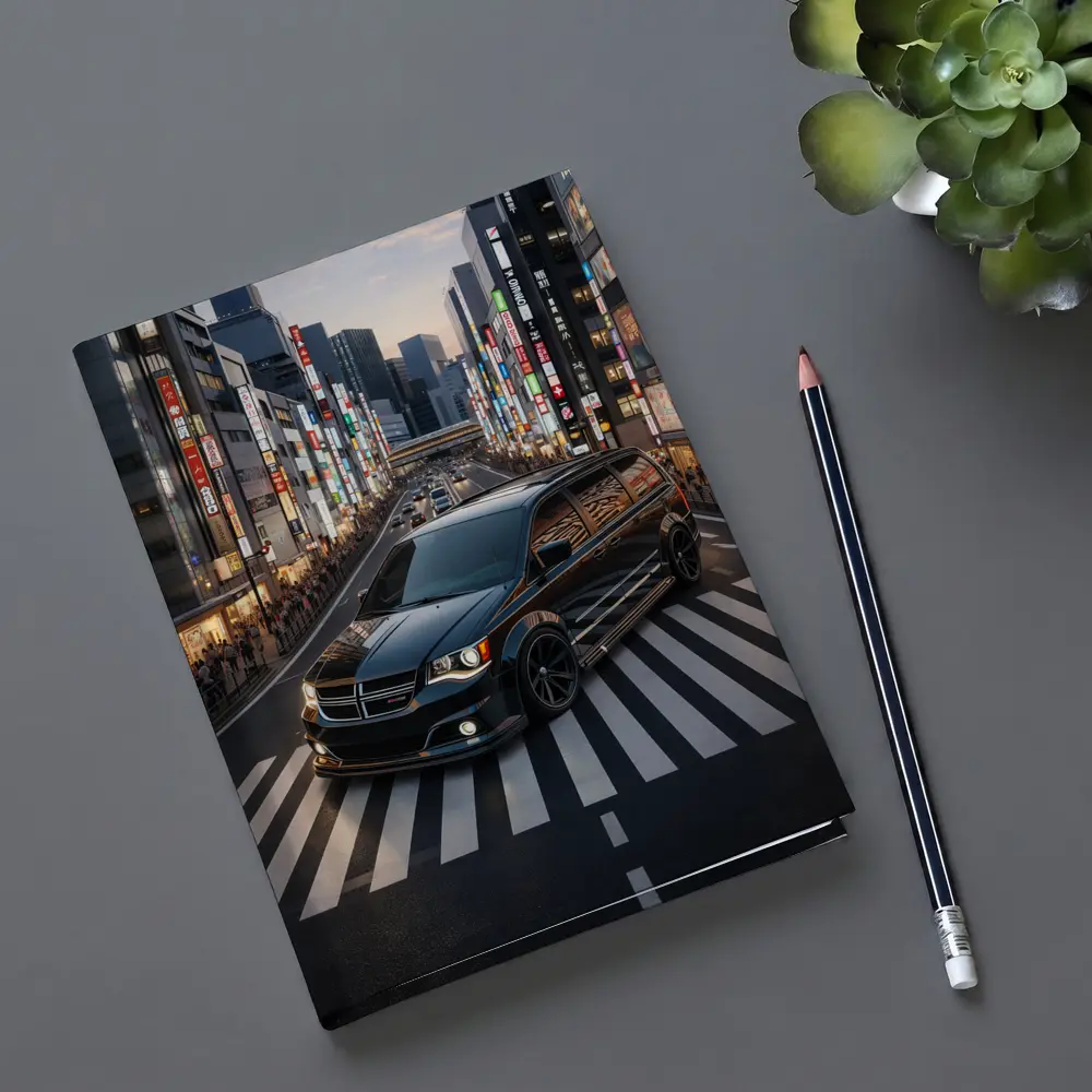Dodge Grand Caravan Black Tokyo City Streets – Notebooks