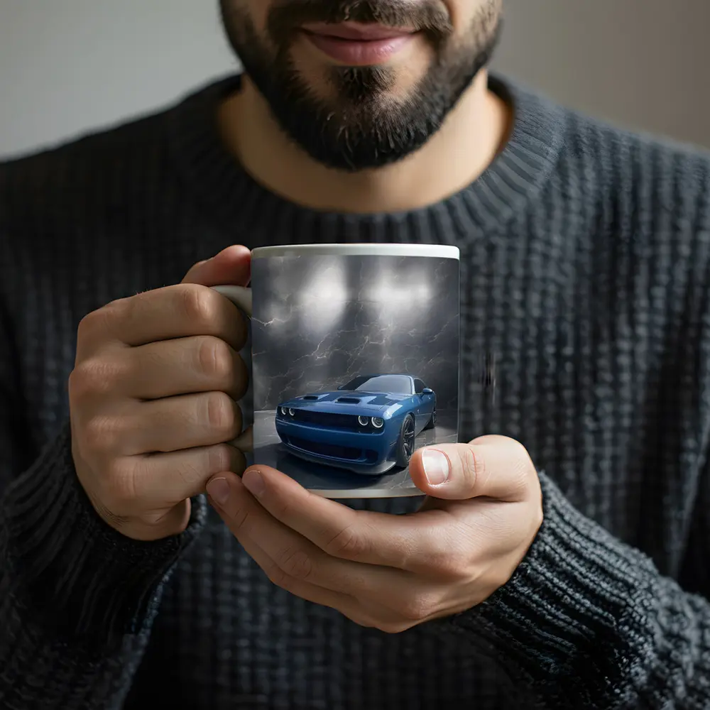 Dodge Challenger Hellcat Blue Marble Studio – Mugs