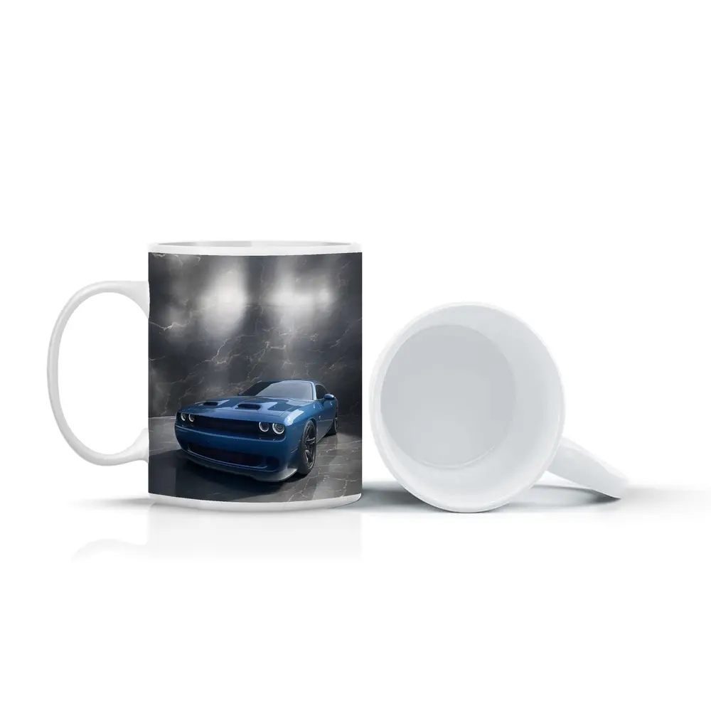 Dodge Challenger Hellcat Blue Marble Studio – Mugs