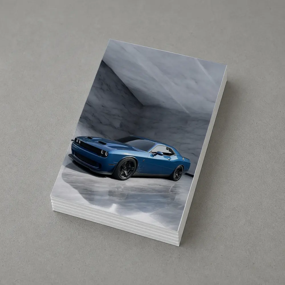 Dodge Challenger Hellcat Blue Marble Studio – Postcards