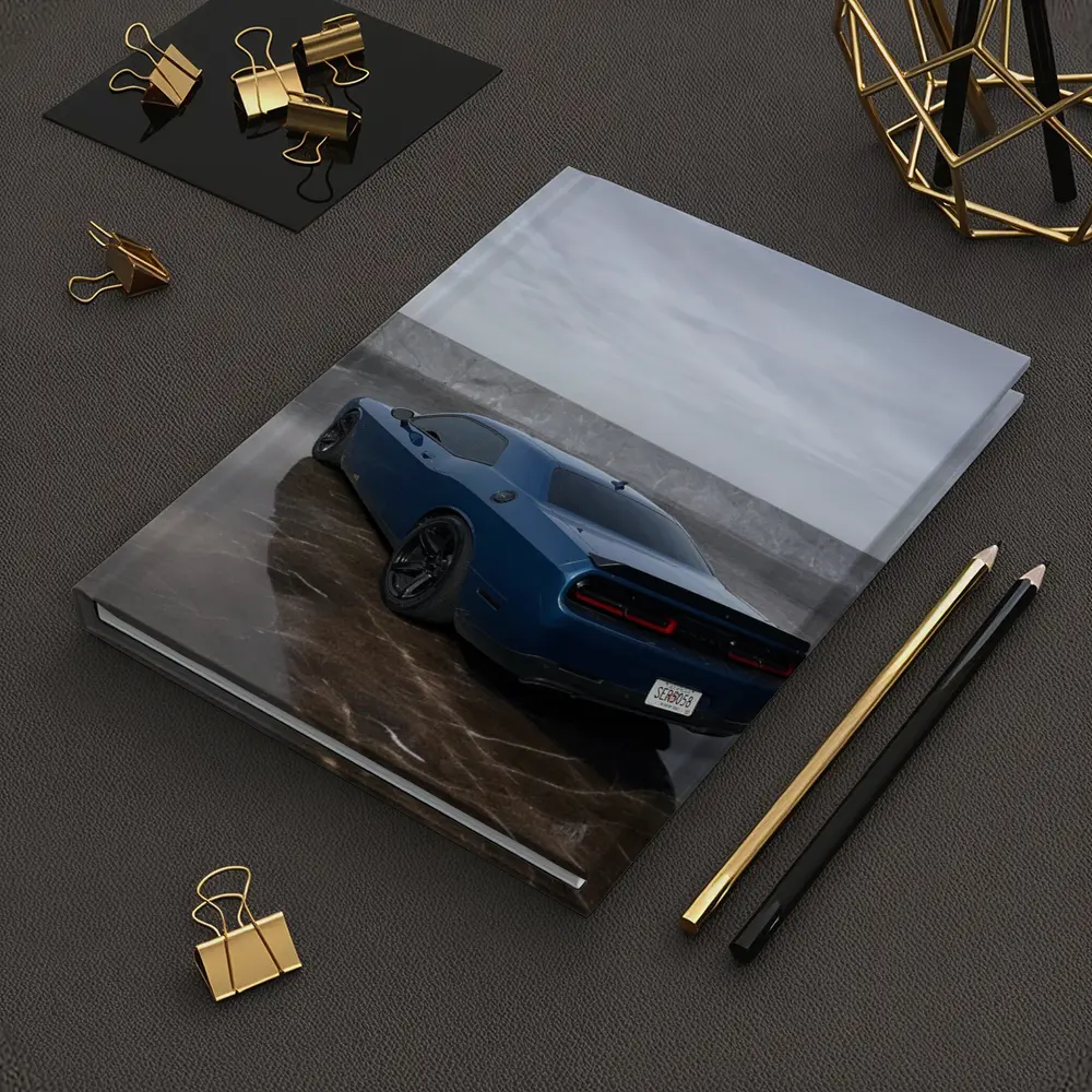 Dodge Challenger Hellcat Blue Marble Background – Notebooks