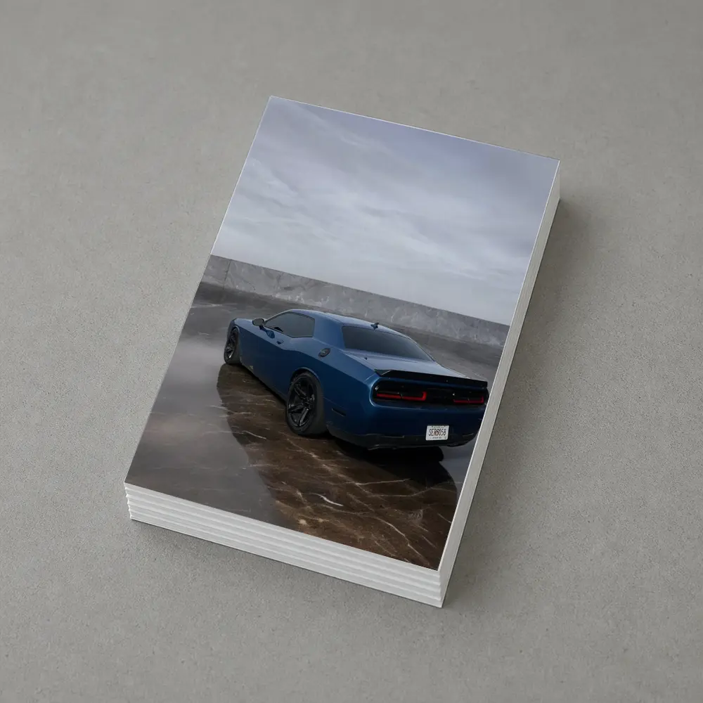 Dodge Challenger Hellcat Blue Marble Background – Postcards