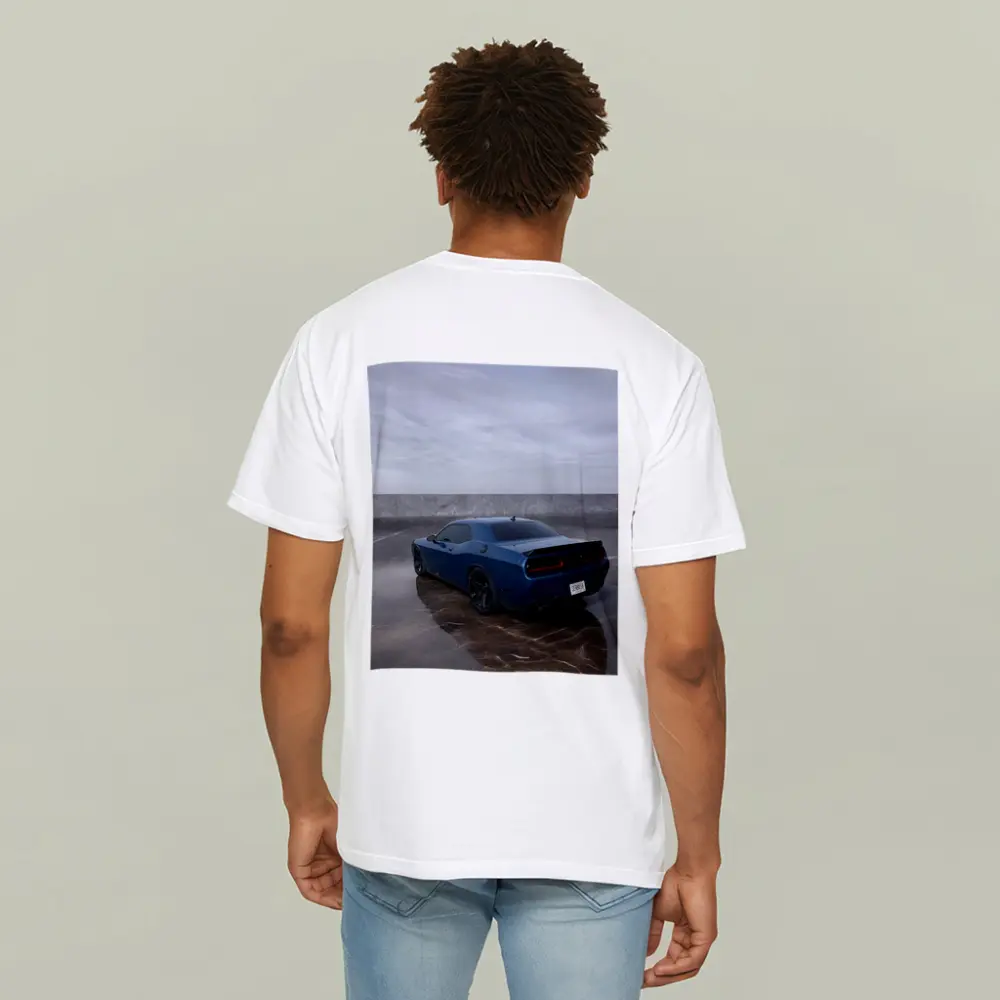 Dodge Challenger Hellcat Blue Marble Background – T-Shirts
