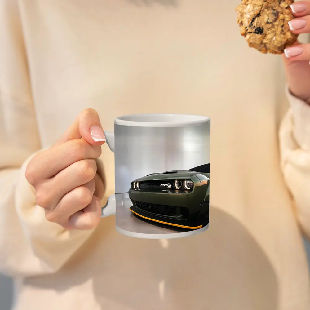 Dodge Challenger SRT Hellcat Green Front View – Mugs