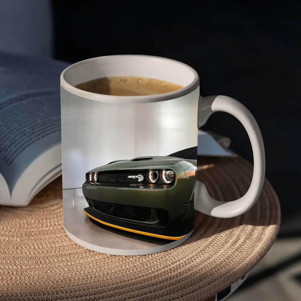 Dodge Challenger SRT Hellcat Green Front View – Mugs