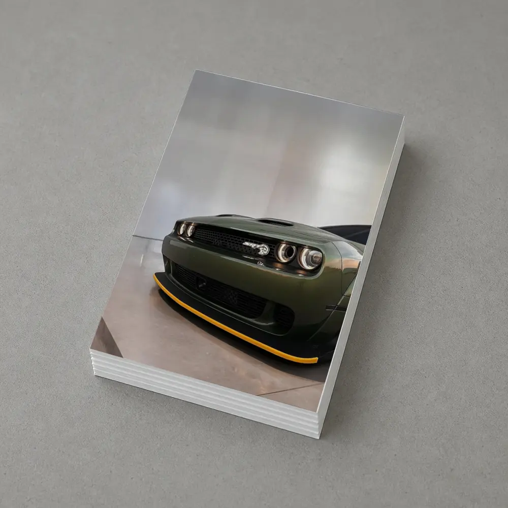 Dodge Challenger SRT Hellcat Green Front View – Postcards