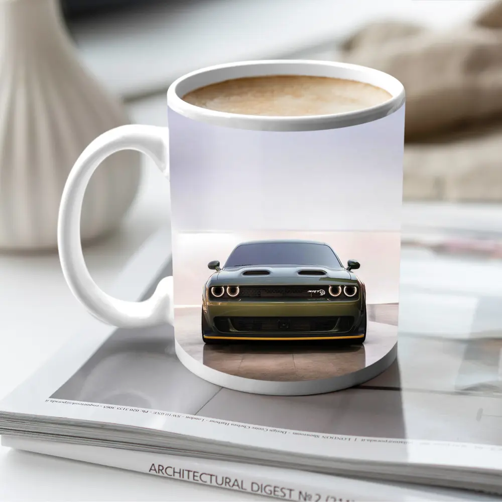 Dodge Challenger SRT Hellcat Green Front View – Mugs