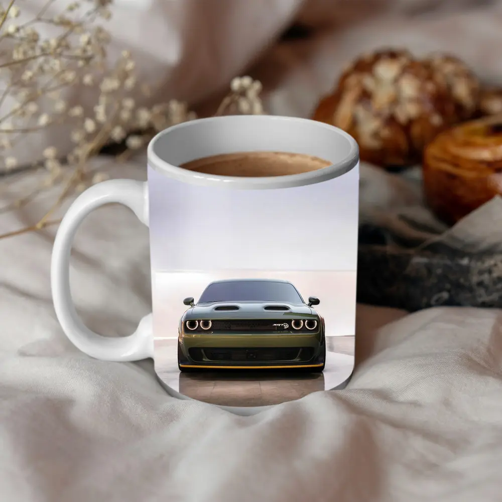 Dodge Challenger SRT Hellcat Green Front View – Mugs