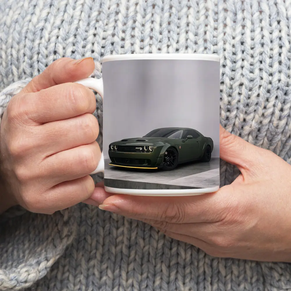 Dodge Challenger Hellcat Green Studio Shot – Mugs