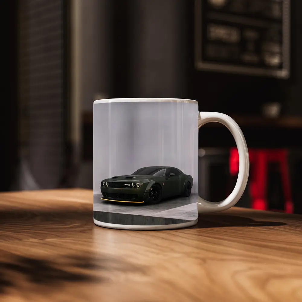 Dodge Challenger Hellcat Green Studio Shot – Mugs