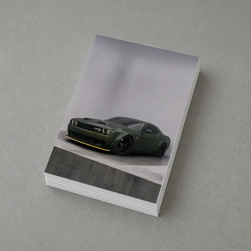 Dodge Challenger Hellcat Green Studio Shot – Postcards
