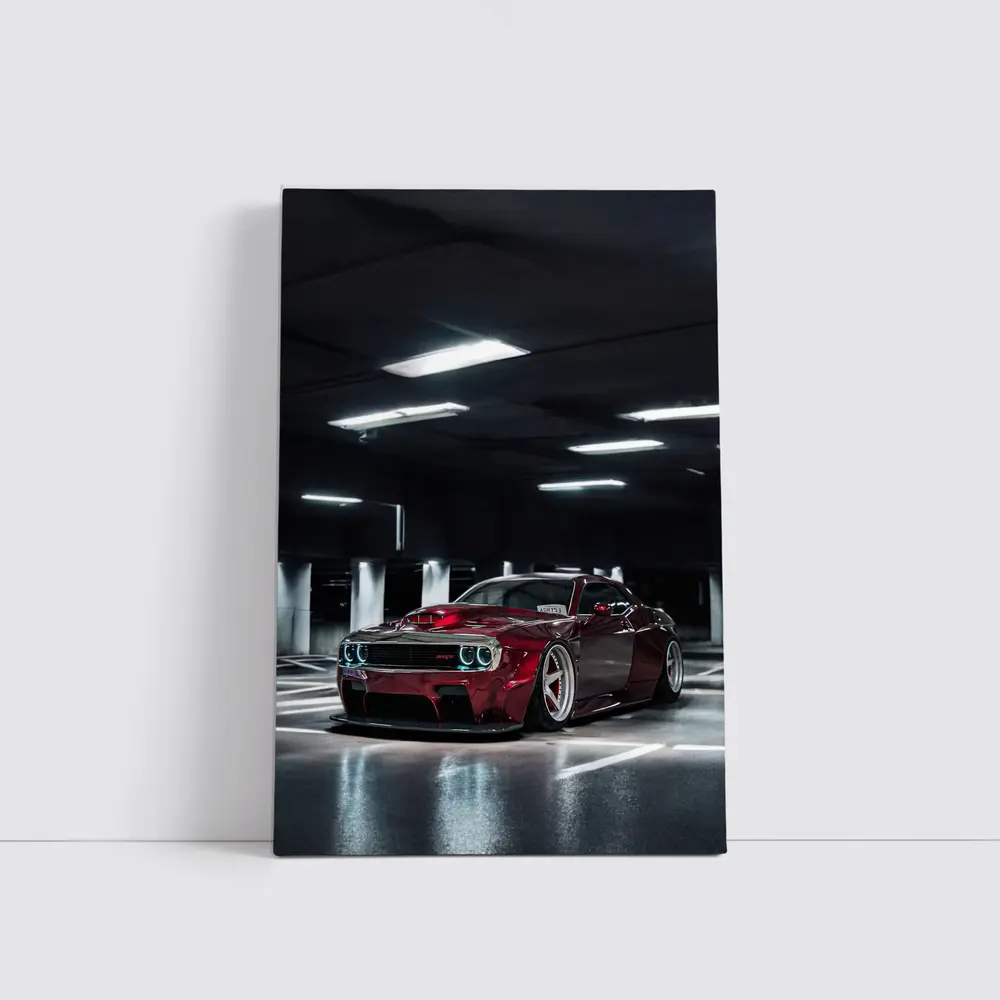 Dodge Challenger Red Wide Body Parking Garage – Wall Art