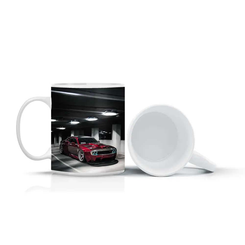 Dodge Challenger Hellcat Red Parking Garage – Mugs