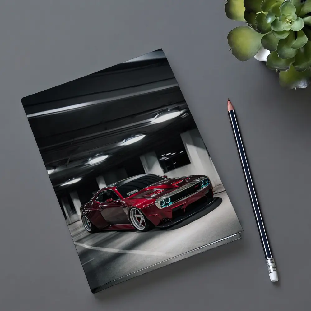 Dodge Challenger Hellcat Red Parking Garage – Notebooks