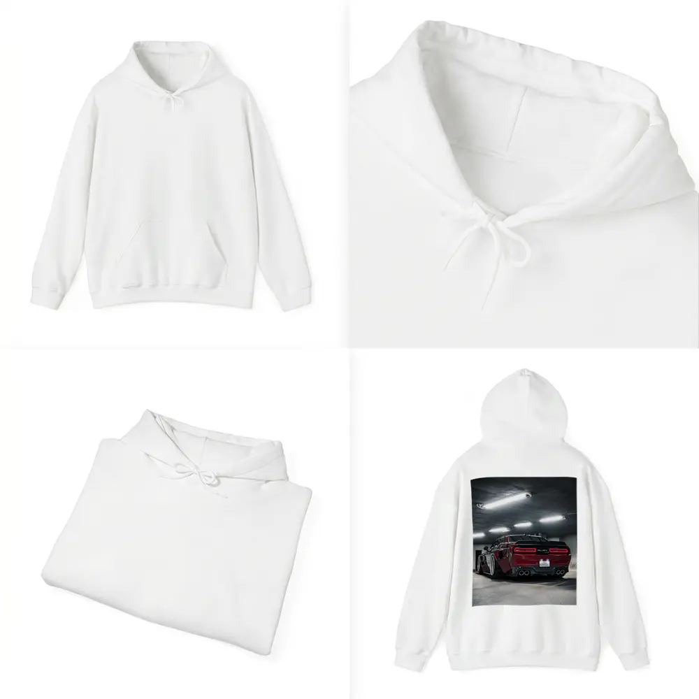 Dodge Challenger Hellcat Red Parking Garage – Hoodies