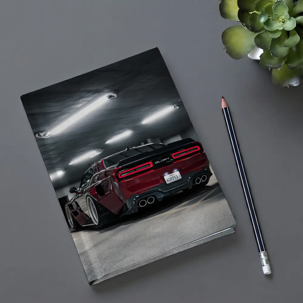 Dodge Challenger Hellcat Red Parking Garage – Notebooks