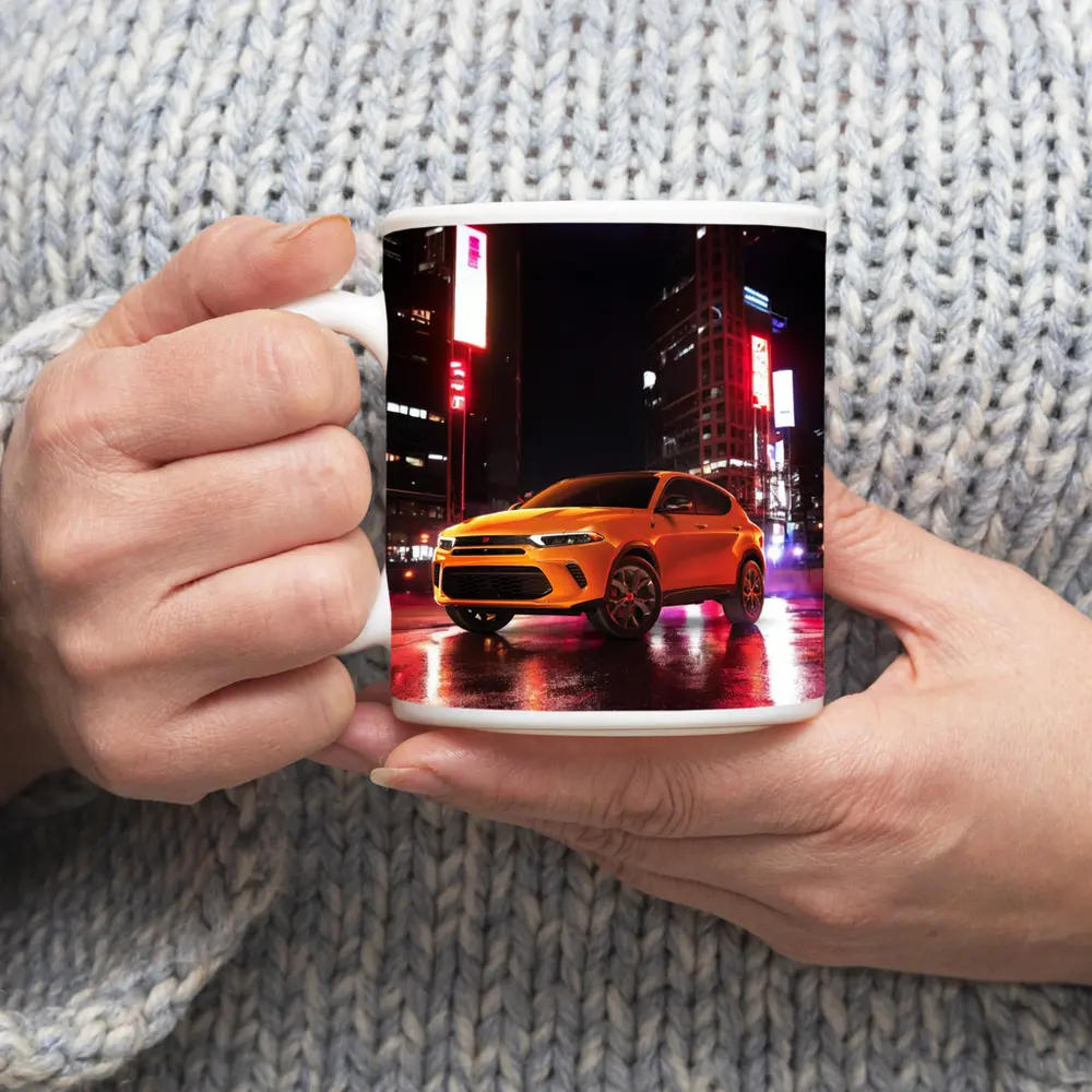Dodge Hornet Orange SUV City Night – Mugs