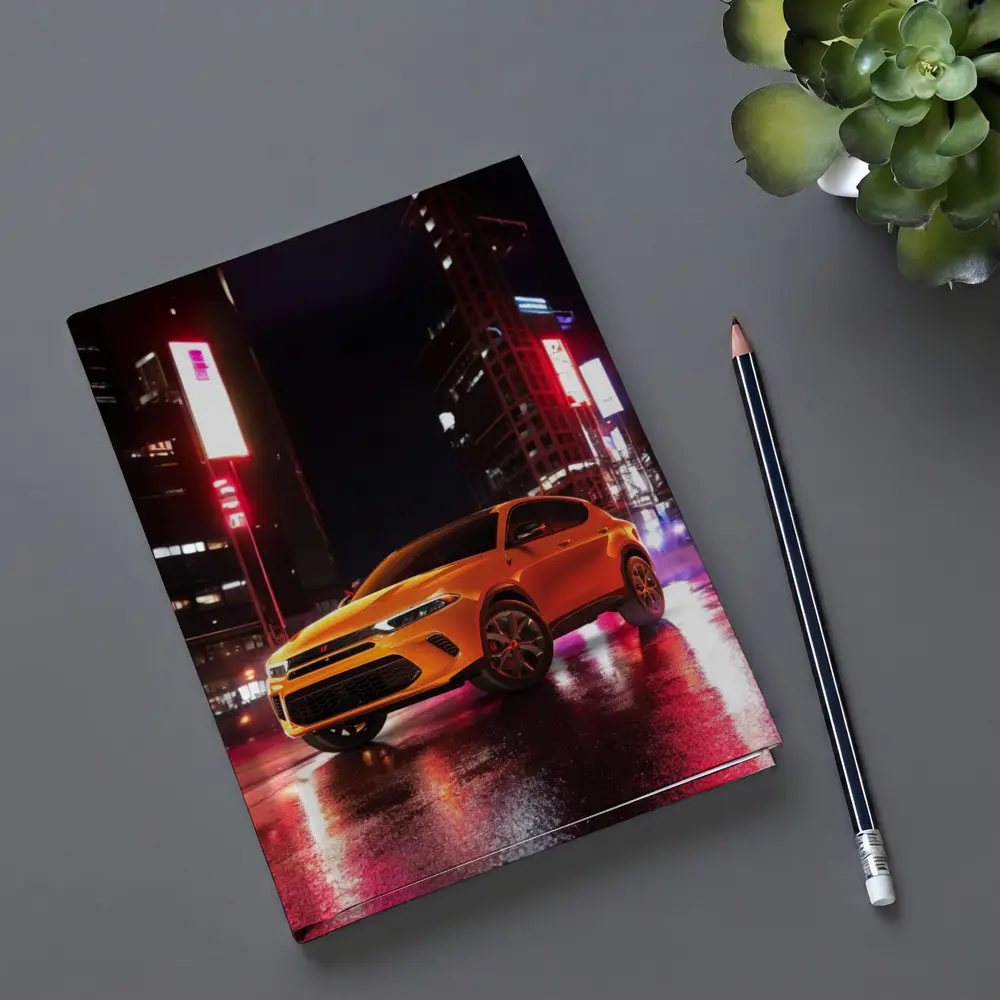 Dodge Hornet Orange SUV City Night – Notebooks