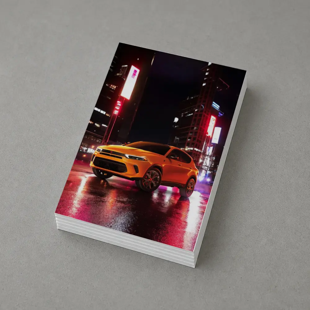 Dodge Hornet Orange SUV City Night – Postcards