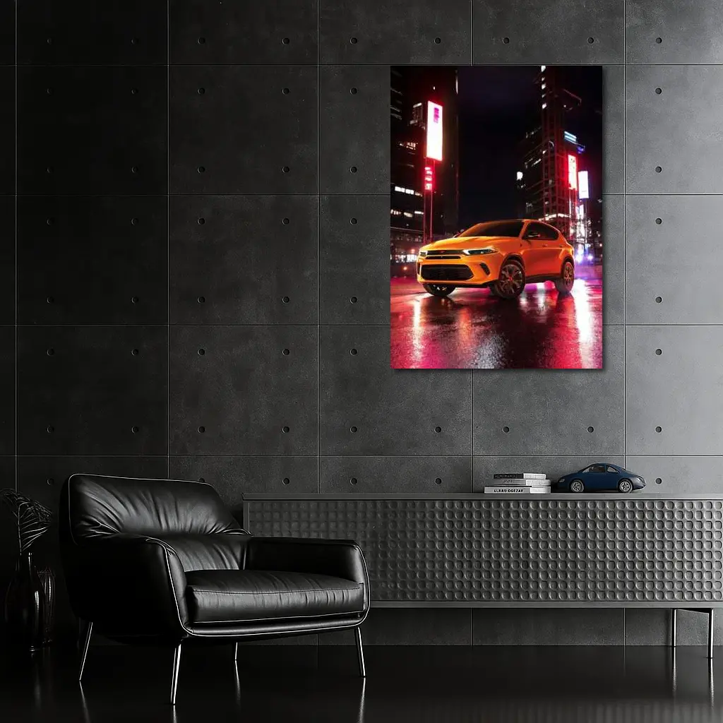 Dodge Hornet Orange SUV City Night – Wall Art