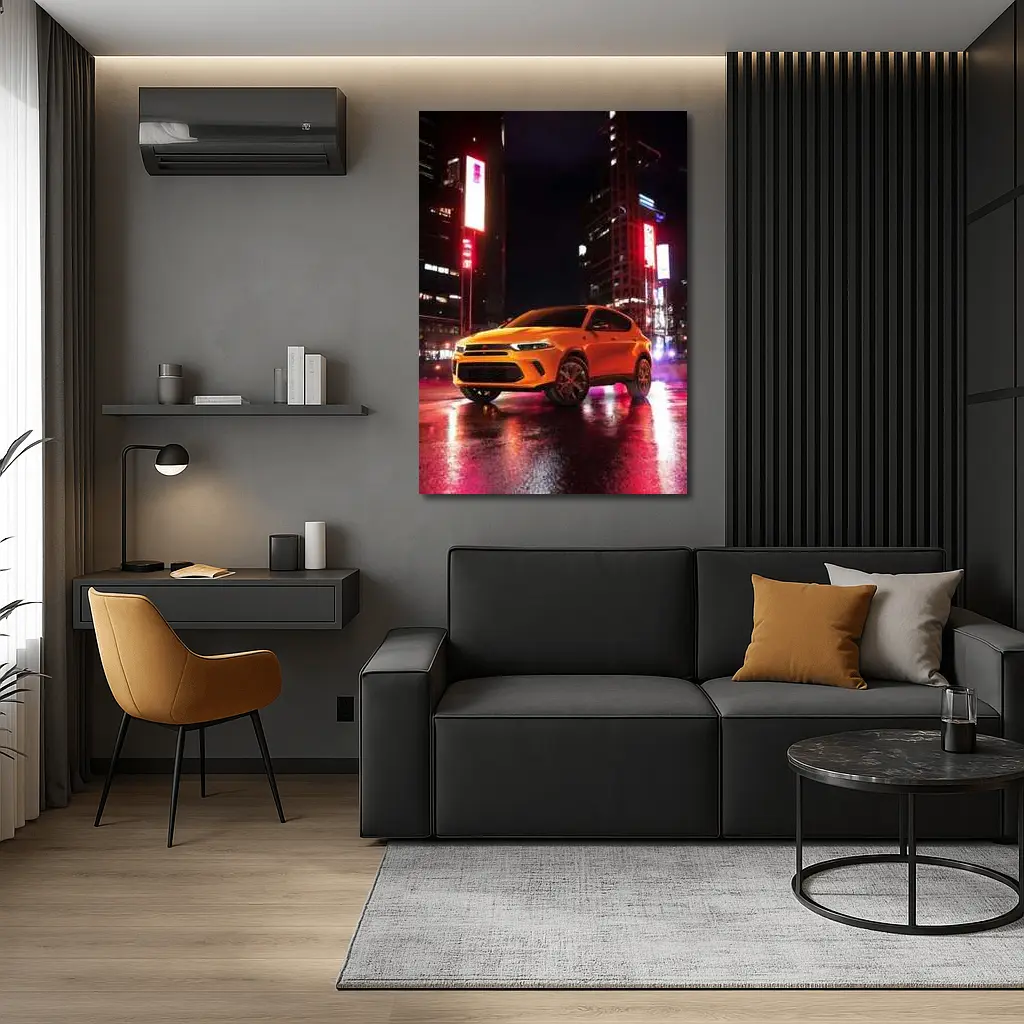 Dodge Hornet Orange SUV City Night – Wall Art